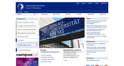 Desktop Screenshot of donau-uni.ac.at